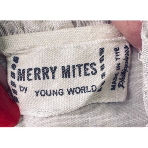 Vintage Merry Mites Girls 4T Red Gingham Dress With Embroidered Apron - Picture 11 of 13